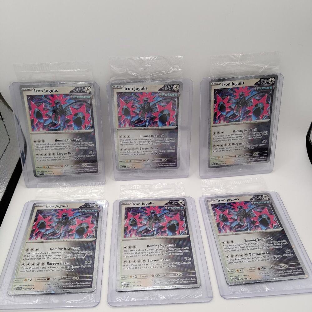 Iron jugulis 158/182 sealed cards lot of 6 pokemon tcg investment wholesale bulk